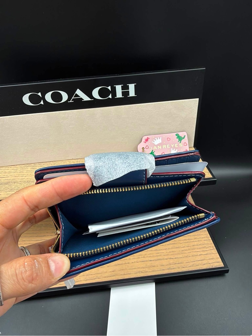 Coach wallet denim Navy - Picture 7 of 7